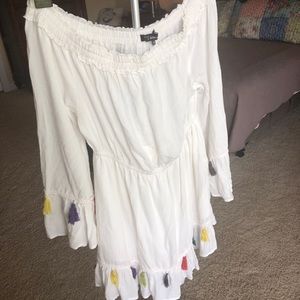 Super cute white midi boho dress